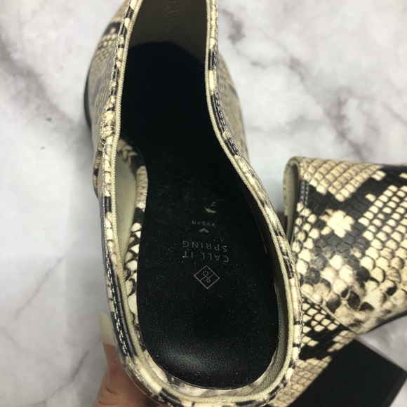 Call it spring womens vegan snake print mules 6.5 - Picture 10 of 12